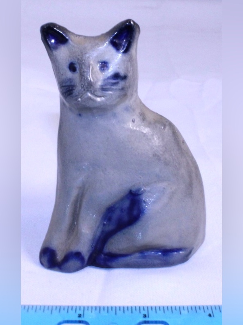 Vintage Stoneware Beaumont Brothers Pottery salt-glazed Cat figurine
